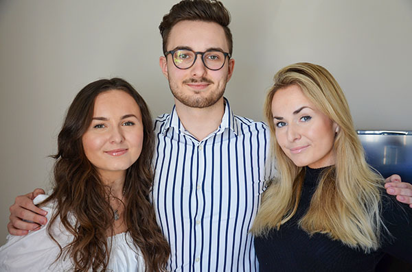 3 x Kubiak: Karolina, Adam och Monika, som sammantaget har varit inskrivna vid H&ouml;gskolan Kristianstad sedan h&ouml;sten 2013.