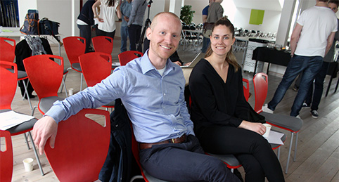 Niklas Grundström och Helena Molin från Orkla Foods var nöjda med sin studentgrupp som tog ett strategiskt grepp på Kalles kaviar.