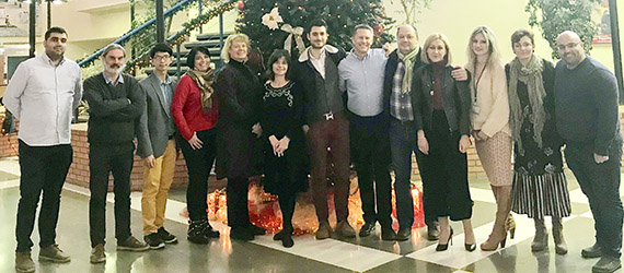 Forskare och representanter på plats i Papageorgiou General Hospital i Thessaloniki för uppstartsmötet i Grekland.