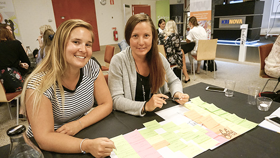 Grundlärarstudenterna Emma Andersson och Julia Karlsson menar att de båda dagarna på Toy Imagine varit spännande och givande.