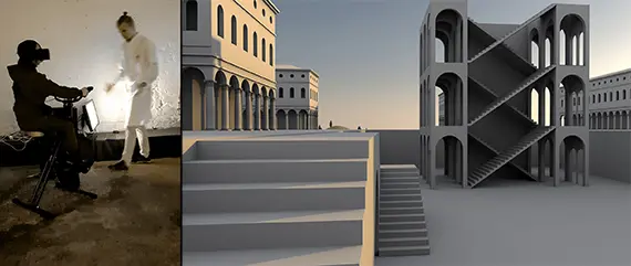 Michael Johanssons VR-cykel tar dig tillbaka till Leonardo da Vincis Milano på 1400-talet. Michael Johanssons VR-cykel tar dig tillbaka till Leonardo da Vincis Milano på 1400-talet.