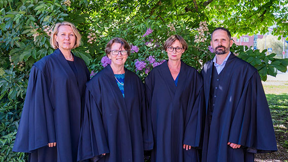 Fyra professorer installerades p&aring; H&ouml;gskolans dag: Kerstin Nilsson, Kerstin Blomqvist, Eva Sch&ouml;mer och Jens Hultman.