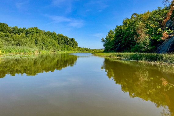 Rännan mellan Arkelstorpsviken och Oppmannasjön.