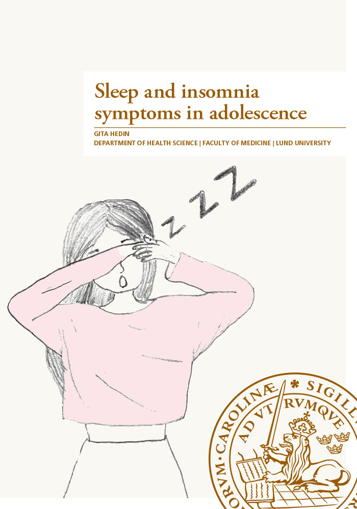 Omslag till avhandlingen Sleep and Insomnia symptoms in adolescence.