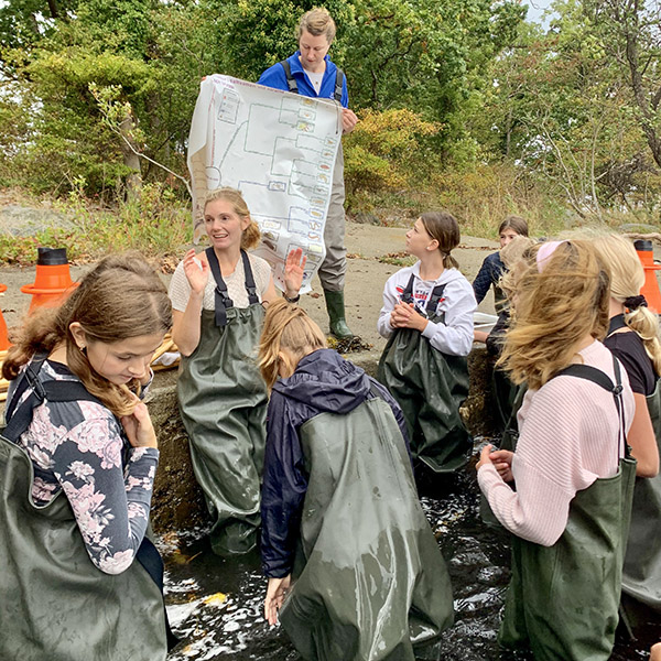 Andrea G&ouml;&ouml;k ber&auml;ttar om &Ouml;stersj&ouml;n medan Valentina Z&uuml;lsdorff h&aring;ller upp en best&auml;mningsnyckel f&ouml;r att hj&auml;lpa till att artbest&auml;mma djuren i vattnet genom att r&auml;kna ben och ta reda p&aring; vilken djurgrupp de tillh&ouml;r. Exempelvis: inga ben = musslor, sex ben = insekter, och fler &auml;n &aring;tta ben = kr&auml;ftdjur.