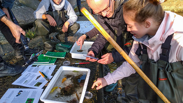 Erland Bj&ouml;rklund hj&auml;lper till att artbest&auml;mma f&ouml;rmiddagens f&aring;ngst.