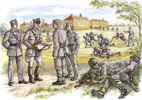 Målning av P6-regementet.