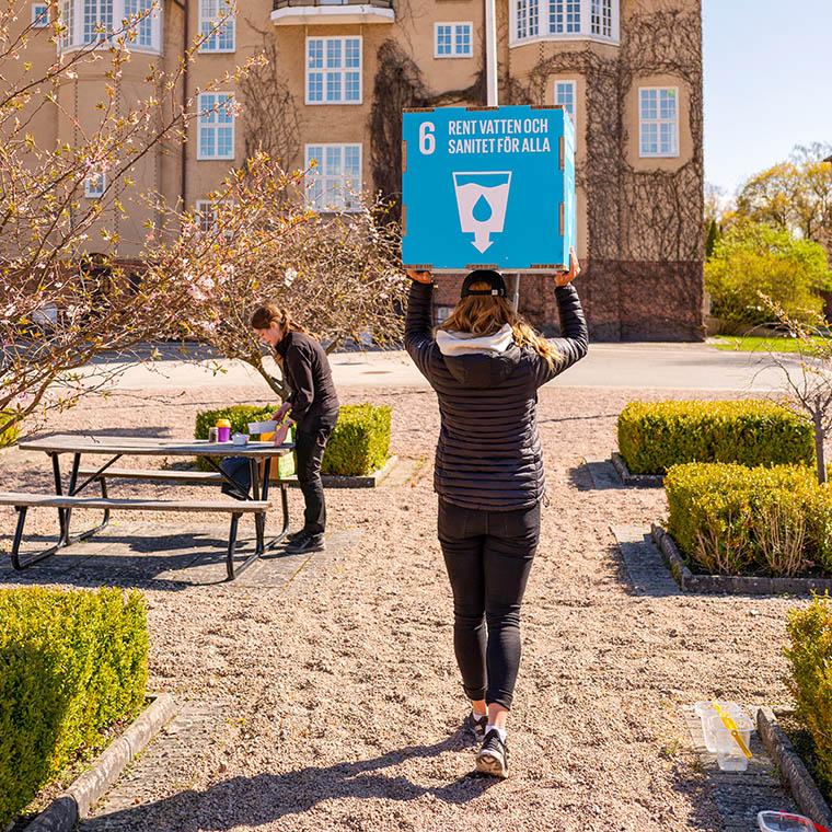 FN:s globala m&aring;l nummer sex lyfts ut och upp p&aring; campus.