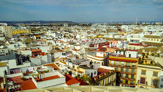 Utsikten fr&aring;n Setas de Sevilla visar hur stor staden &auml;r; Spaniens fj&auml;rde st&ouml;rsta stad.