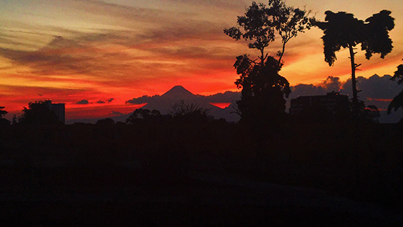 Kv&auml;llsutsikten fr&aring;n Olivias balkong.