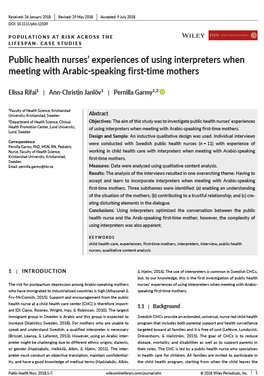 Public Health Nursing