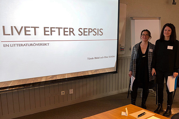 Elise och Tunde presenterar p&aring; sepsism&ouml;tet