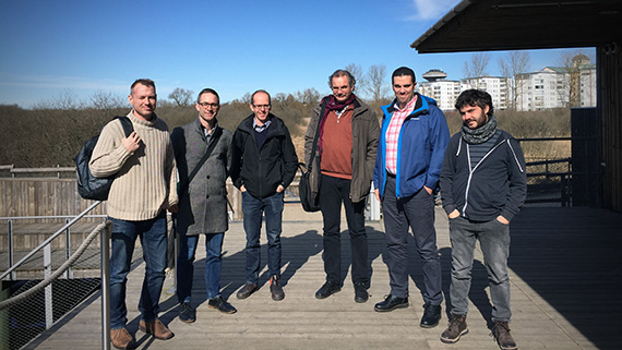 Från vänster: Ola Svahn (HKR), Jerker Fick (Umeå universitet), Erland Björklund (HKR), Kai Bester (Aarhus universitet, Danmark), Haitham El-Taliawy (Aarhus universitet), Pablo Gago-Ferrero (SLU, Uppsala).