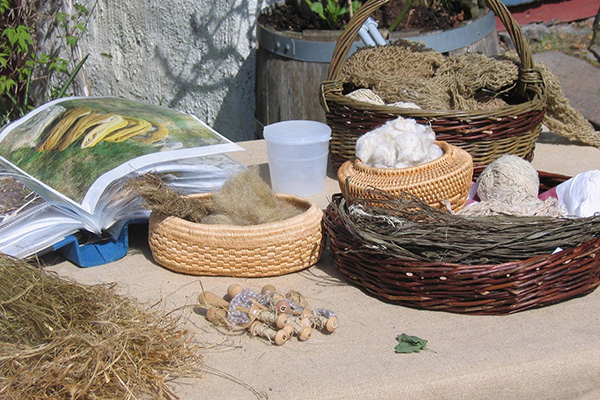 Nässelgarn och nässlor.