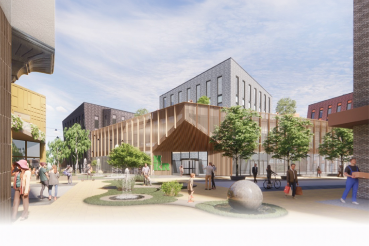 Visionsskiss från Cardellsgatan. Bild: Sesam arkitekter/Boulevardfastigheter