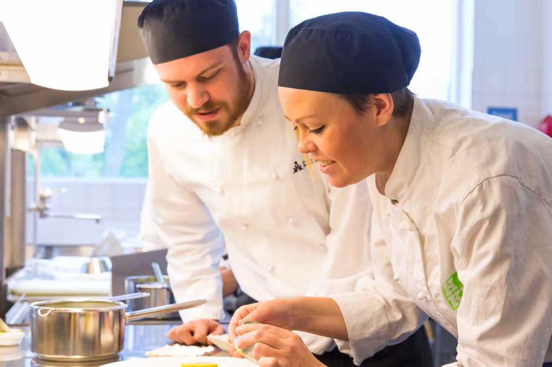 Två gastronomistudenter.