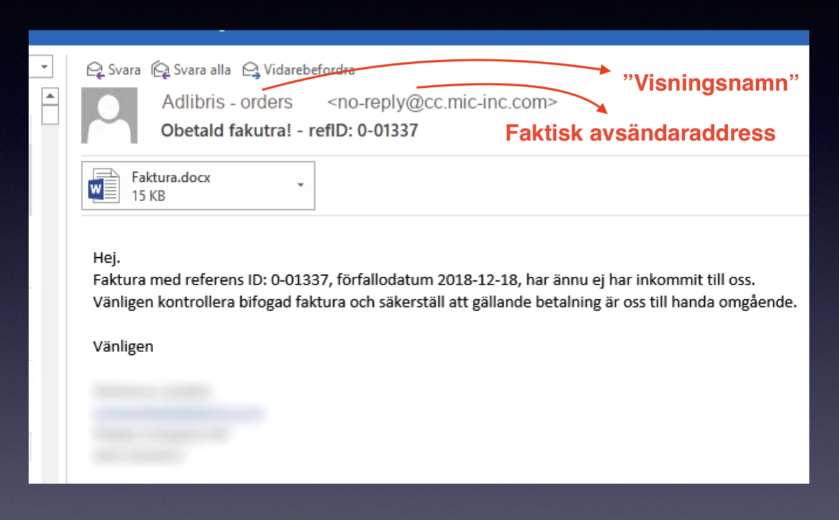 Exempel - Phishing 2