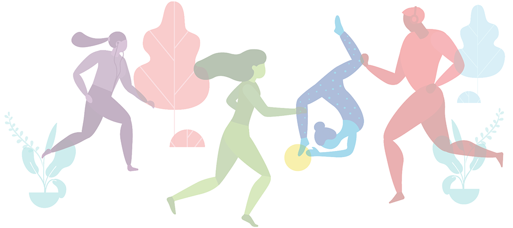 Grafisk bild med fysisk aktivitet.