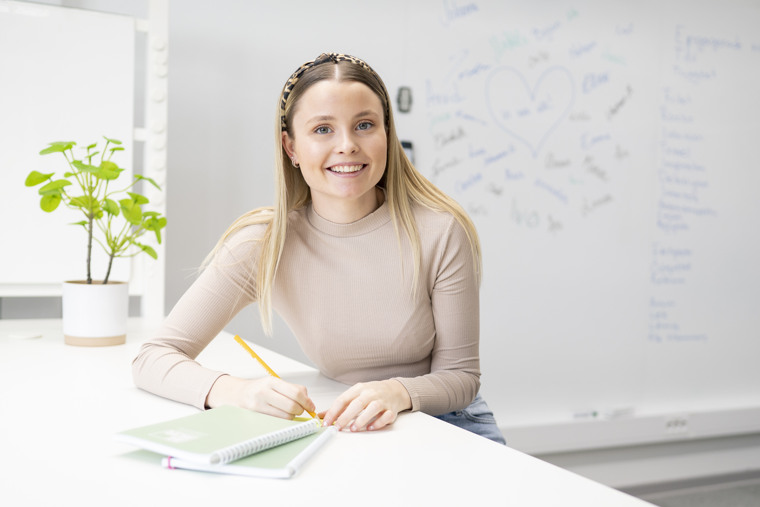 Frida Kristiansson studerar till förskollärare.
