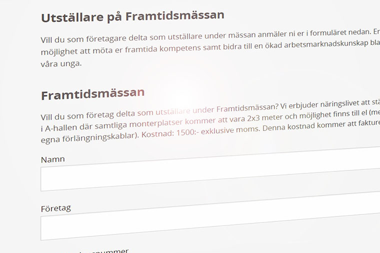 Formulär för framtidsmässan.