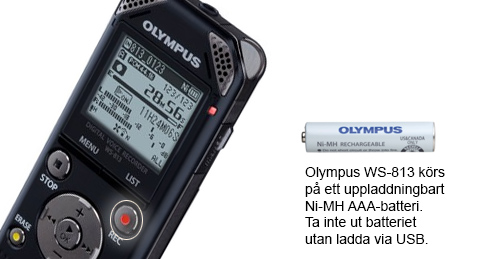 Bild på svart Olympus ljudinspelare