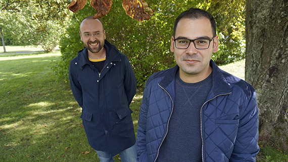 I våras var de student och handledare. Numera är Ibrahim Malki och Timurs Umans kollegor på Högskolan Kristianstad.