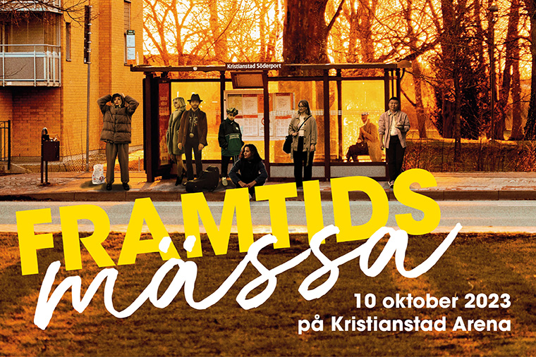 Busshållplats med ungdomar